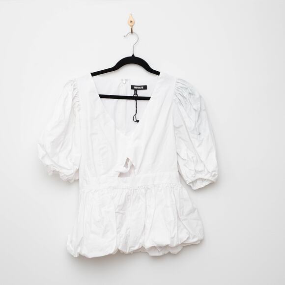 ROTATE Birger Christensen Puff Sleeve Bubble Top - Picture 5 of 14